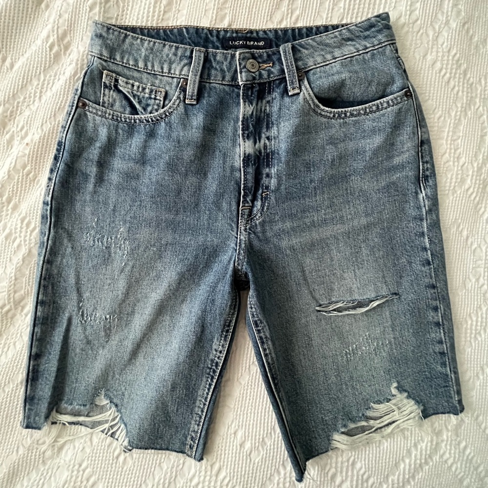 HIGH RISE BERMUDA JEAN SHORTS